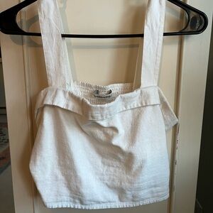 Abercrombie & Fitch Linen Blend Crop Top